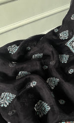 将图像加载到图库查看器中， Women's Lakhnavi Handcrafted Pure Organza Chikankari Unstitched Kurta And Dupatta Set- HONC0311244