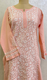 Load image into Gallery viewer, Women&#39;s Lucknowi Handcrafted Cotton Chikankari Kurti - HONC0164364