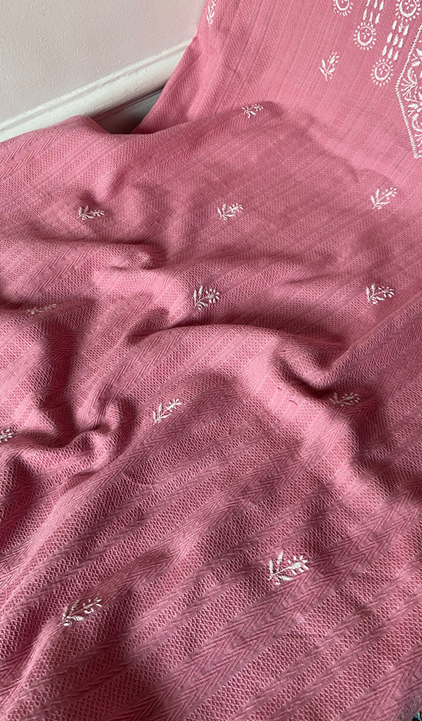 Aarya Lucknowi Handcrafted Cotton Unstitched Chikankari Unstitched Unisex Kurta Fabric - HONC0544214