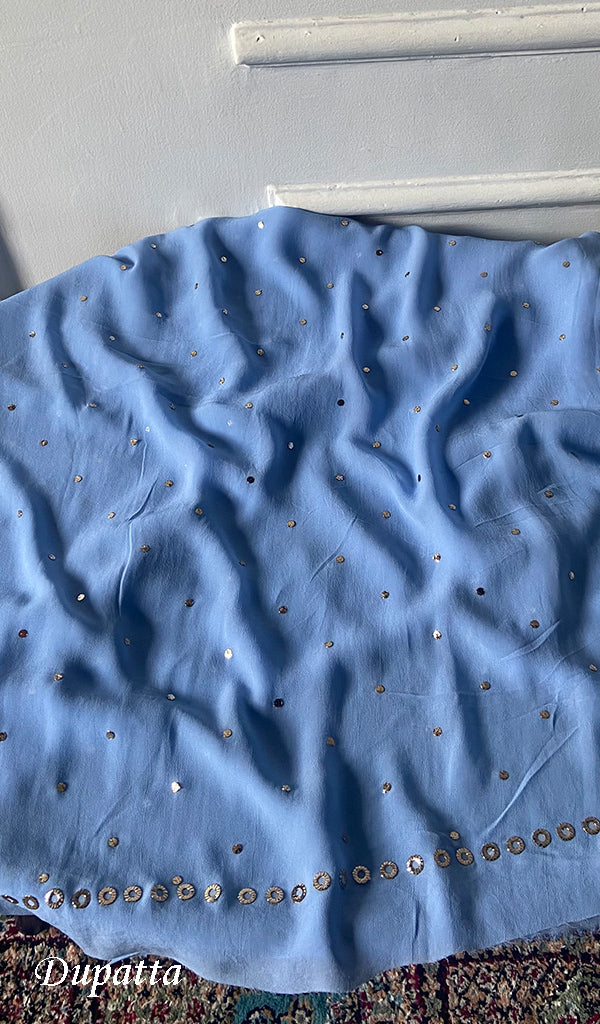 Women's Lucknowi Handcrafted Viscose Georgette Unstitched Chikankari Suit Material - HONC0338161