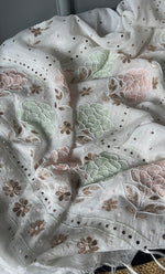 将图像加载到图库查看器中， Women&#39;s Lakhnavi Handcrafted Tissue Chanderi Semi-Stitched Kurta And Dupatta Set - HONC0313000
