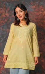 Load image into Gallery viewer, Women&#39;s Lakhnavi Handcrafted Cotton Chikankari Top - HONC0331498
