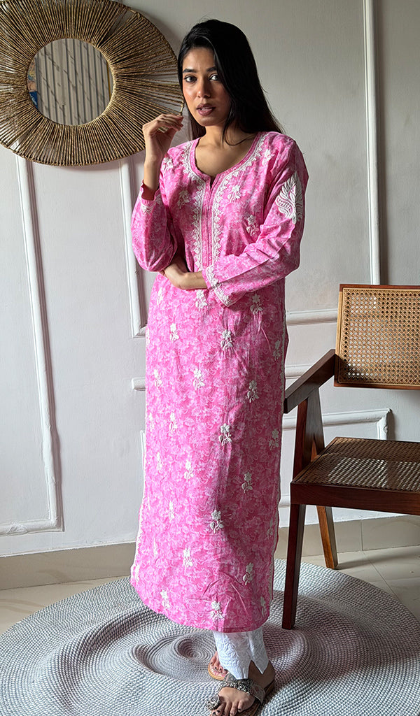 Shagufta Lakhnavi Handcrafted Cotton Chikankari Kurti - HONC0350628