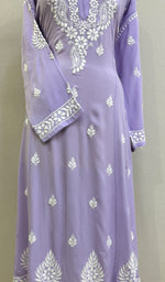 将图像加载到图库查看器中， Women&#39;s Lucknowi Handcrafted Modal Cotton Chikankari Anarkali Dress - HONC0231001
