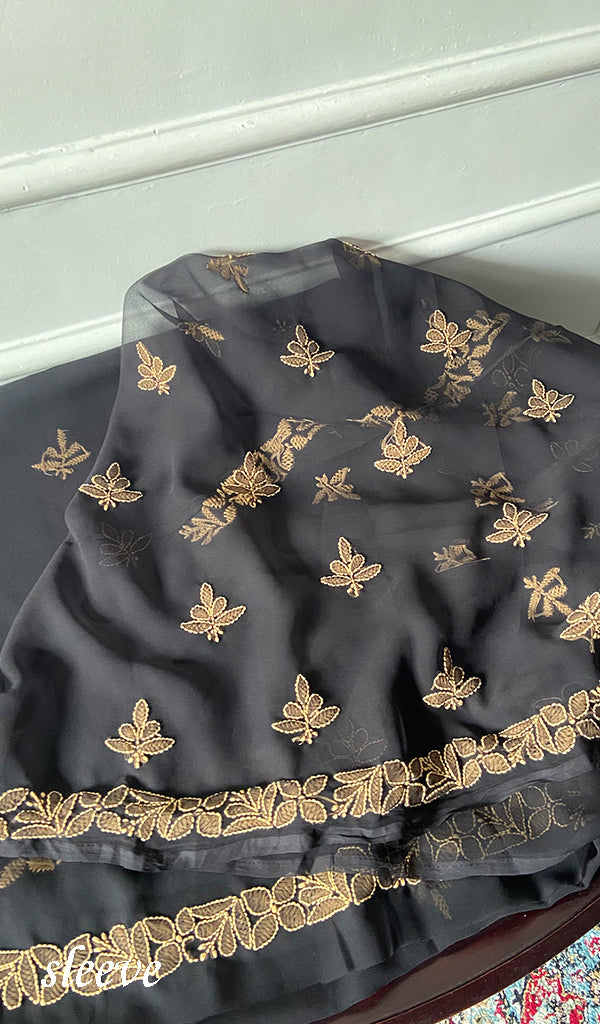 Lucknowi Handcrafted Faux-Georgette Chikankari Suit Material - HONC0347515