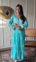 Rupam Women's Lucknowi Handcrafted Modal Cotton Chikankari Kurti - HONC0211887