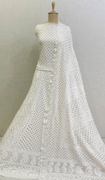Load image into Gallery viewer, Women&#39;s Lakhnavi Handcrafted Bridal Pure Silk Georgette Chikankari Lehenga Set - HONC0115061