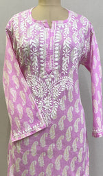 Load image into Gallery viewer, Sona Women&#39;s Lucknowi Handcrafted Cotton Chikankari Kurti - HONC0203619
