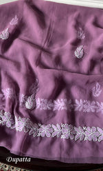 Load image into Gallery viewer, Vamika Women's Lucknowi Handcrafted Faux-Georgette Unstitched Chikankari Suit Material - HONC0330345