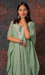 Load image into Gallery viewer, Rabia Women&#39;s Lucknowi Handcrafted Mul chanderi Chikankari Kaftan - HONC0313259
