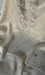 将图像加载到图库查看器中， Lucknowi Handcrafted Tissue Chanderi Chikankari Unstitched Unisex Kurta Fabric - HONC0304295