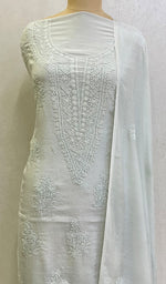 Load image into Gallery viewer, Women&#39;s Lucknowi Handcrafted Muslin Chikankari Suit Material - HONC0141207
