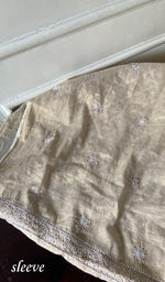 Load image into Gallery viewer, Lucknowi Handcrafted Tissue Chanderi Chikankari Unstitched Unisex Kurta Fabric - HONC0338779