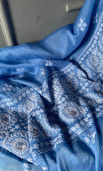 Load image into Gallery viewer, Women&#39;s Lakhnavi Handcrafted Pure Organza Chikankari Unstitched Kurta And Dupatta Set- HONC0309609
