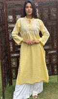 Amanat Women's Lucknowi Handcrafted Cotton Chikankari Kurti - HONC0276855