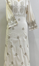 将图像加载到图库查看器中， Women&#39;s Lucknowi Handcrafted Modal Cotton Chikankari Kurti - HONC0232121
