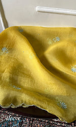 Load image into Gallery viewer, Women&#39;s Lakhnavi Handcrafted Pure Organza Chikankari Unstitched Kurta And Dupatta Set- HONC0318668
