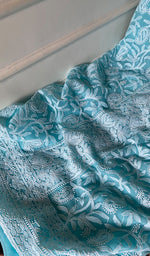 Load image into Gallery viewer, Women's Lucknowi Handcrafted Faux-Georgette Unstitched Chikankari Suit Material - HONC0348763