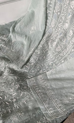 将图像加载到图库查看器中， Women&#39;s Lakhnavi Handcrafted Chanderi Silk Semi - Stitched Anarkali And Dupatta Set - HONC0304456
