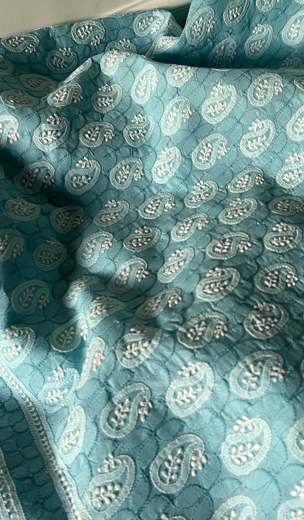 Women's Lakhnavi Handcrafted Cotton Chikankari Suit Material - HONC0291802