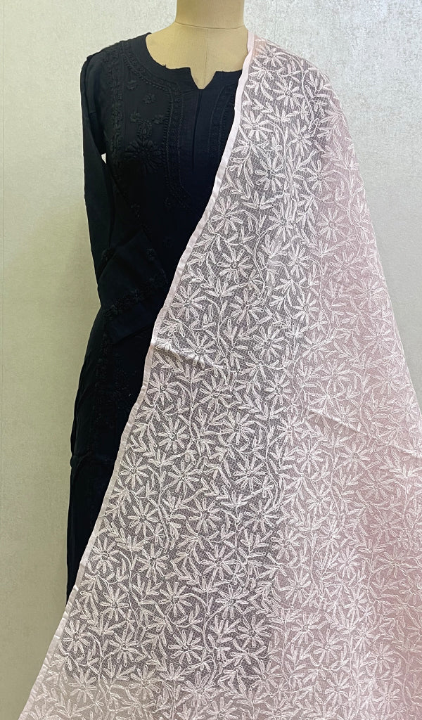 Women's Lucknowi Handcrafted Kota Cotton Chikankari Dupatta - HONC0127079