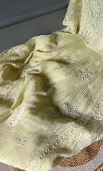 Load image into Gallery viewer, Women's Lakhnavi Handcrafted Mul Chanderi Semi - Stitched Kurta And Dupatta Set - HONC0287080