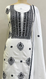 Load image into Gallery viewer, Women&#39;s Lakhnavi Handcrafted Mul Cotton  Kurta And Dupatta Set- HONC0208251
