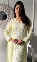 Savya Women's Lucknowi Handcrafted Cotton Chikankari Kurti - HONC0330802