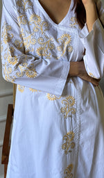 Load image into Gallery viewer, Women&#39;s Lucknowi Handcrafted Cotton Chikankari Kurti - HONC0276969
