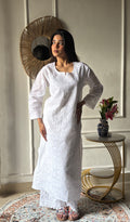 Shreea Women's Lakhnavi Handcrafted Cotton Chikankari Kurti - HONC0343517