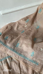 Women's Lakhnavi Handcrafted Chanderi Silk Unstitched Chikankari Full Suit - HONC0321895
