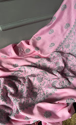 将图像加载到图库查看器中， Women&#39;s Lakhnavi Handcrafted Chanderi Silk Chikankari Full Suit Material - N50347
