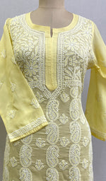 将图像加载到图库查看器中， Shahida Women&#39;s Lucknowi Handcrafted Cotton Chikankari Kurti - HONC188631
