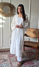 Load image into Gallery viewer, Women's Lucknowi Handcrafted Modal Cotton  Chikankari Kurti - HONC0151549