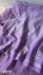 Load image into Gallery viewer, Jazba Women's Lakhnavi Handcrafted Mul Chanderi UnStitched Kurta And Dupatta Set - HONC0370178