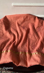 Load image into Gallery viewer, Women's Lakhnavi Handcrafted Mul Chanderi Unstitched Chikankari Full Suit Material - HONC0324499