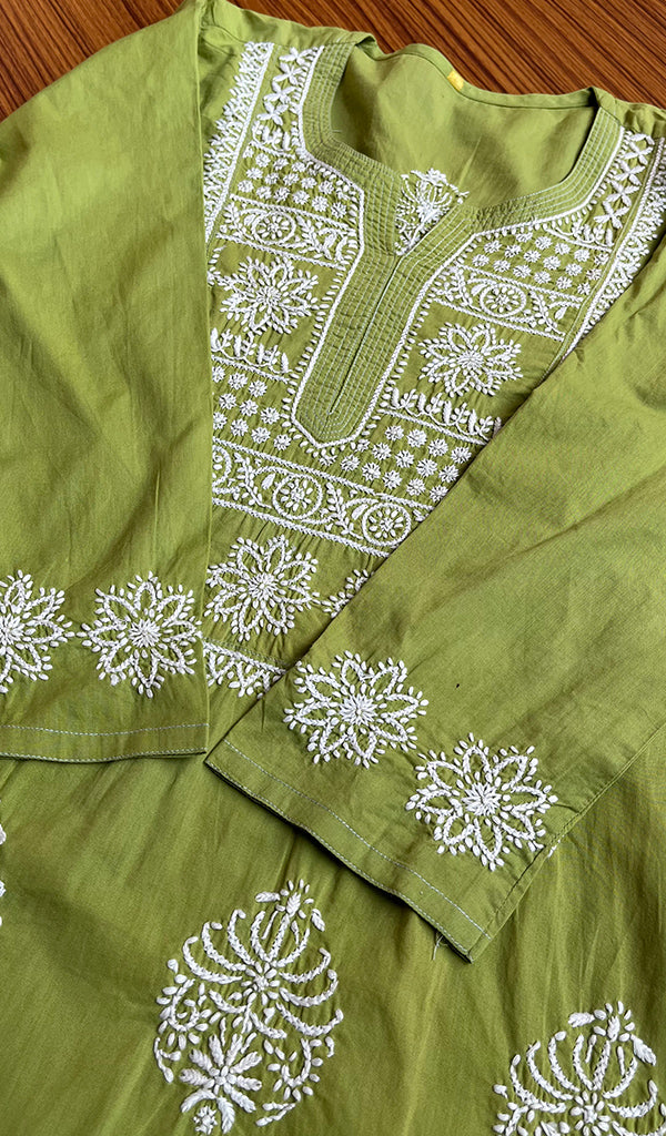Women's Lucknowi Handcrafted Cotton Chikankari Kurti - HONC0301053