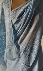 Load image into Gallery viewer, Women&#39;s Lakhnavi Handcrafted Viscose Georgette Chikankari Saree - HONC0271076
