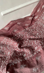 Load image into Gallery viewer, Women&#39;s Lakhnavi Handcrafted Mul Chanderi Semi -stitched Chikankari Full Suit Material - HONC0296115
