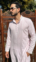 Load image into Gallery viewer, Men's Lucknowi Handcrafted Cotton Chikankari Kurta - HONC0335276