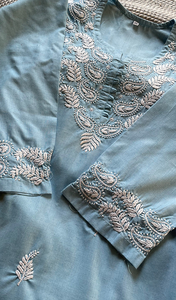 Women's Lucknowi Handcrafted Cotton Chikankari Kurti - HONC0301065