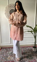 Load image into Gallery viewer, Eshita Women's Lakhnavi Handcrafted Mul Chanderi Chikankari Top - HONC0312896