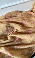 Load image into Gallery viewer, Women's Lakhnavi Handcrafted Mul Chanderi Semi-Stitched Kurta And Dupatta Set - HONC0284708