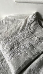 Load image into Gallery viewer, Women's Lakhnavi Handcrafted Tissue Chanderi Semi-Stitched Anarkali And Dupatta Set - HONC0323649