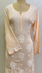 Load image into Gallery viewer, Women&#39;s Lucknowi Handcrafted Modal Cotton Chikankari Kurti - HONC0139977
