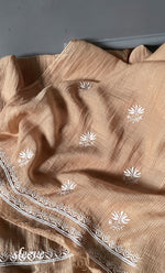 将图像加载到图库查看器中， Mehr Women&#39;s Lakhnavi Handcrafted Maheshwari Mul Chanderi Unstitched Kurta And Dupatta Set- HONC0298130
