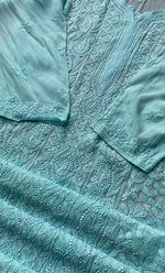 Load image into Gallery viewer, Turquoise Lucknowi Chikankari kurtas
