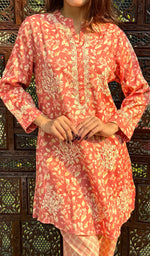 Load image into Gallery viewer, Shama Women&#39;s Lakhnavi Handcrafted Cotton Chikankari Kurta And Palazzo Set - HONC0250013
