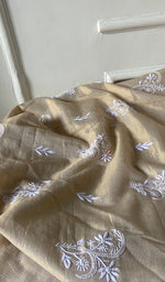 将图像加载到图库查看器中， Women's Lakhnavi Handcrafted Tissue Chanderi Unstitched Chikankari Kurta And Dupatta Set - HONC0322415