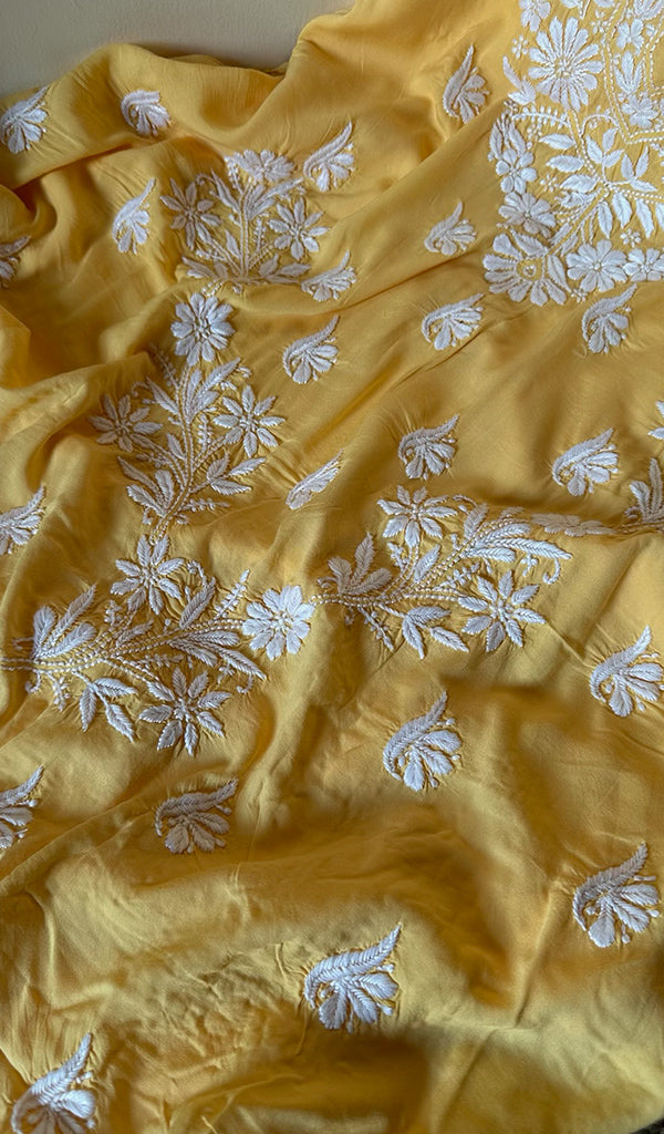 Women's Lakhnavi Handcrafted Modal Cotton Chikankari Suit Material - HONC0275954